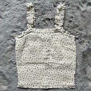 Abercrombie & Fitch NWOT Cropped Tank Top Polka Dot Black White Size Small